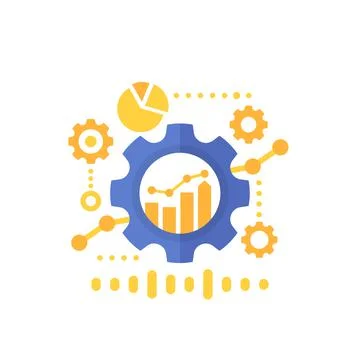 Productivity, productive capacity, performance analytics, vector Stockillustratie