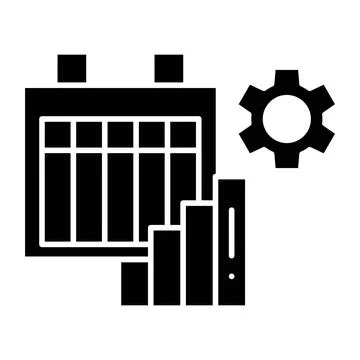 Productivity Schedule Glyph Icon Stock Illustration