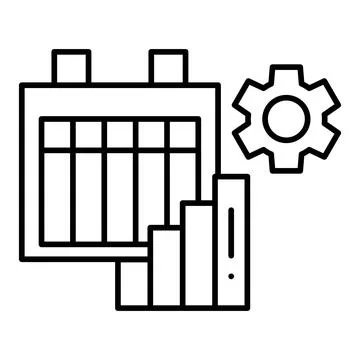 Productivity Schedule Line Icon Stock Illustration