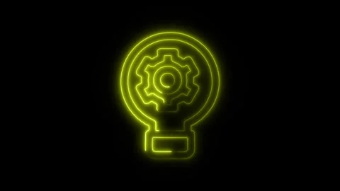 Productivity Setting Outline Icon in HD Video Neon Animation Stock-Footage 304552816