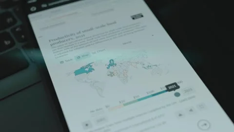 Productivity of small-scale food producers, from 2001 to 2021 world map time Stock Footage 255877792