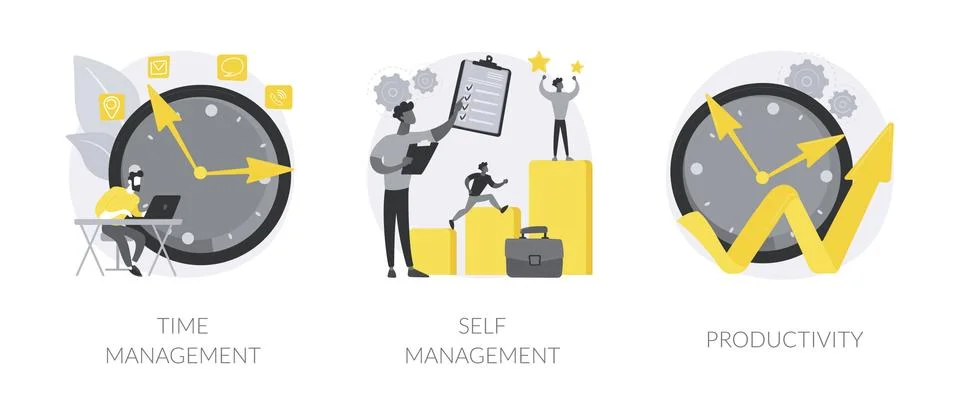 Productivity software abstract concept vector illustrations. Ilustración de archivo