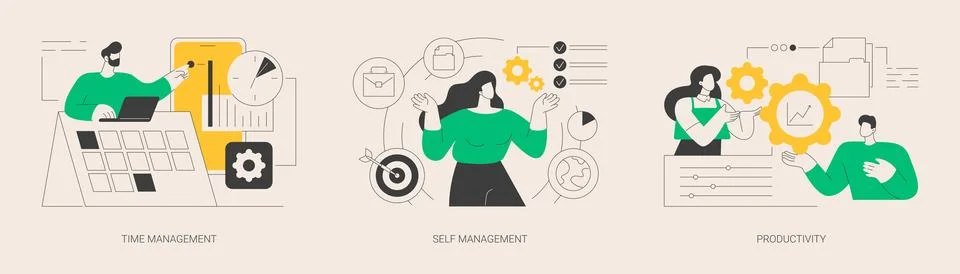 Productivity software abstract concept vector illustrations. Illustrazione stock