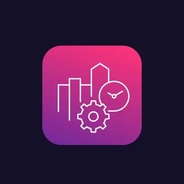 Productivity, thin line vector icon イラスト素材