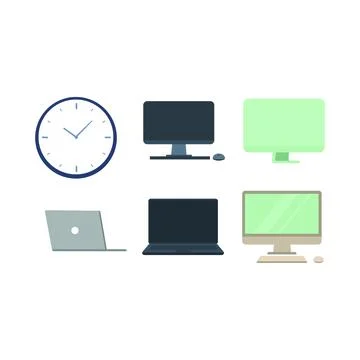 Productivity Tools Flat Design Office Technology Stock Illustration