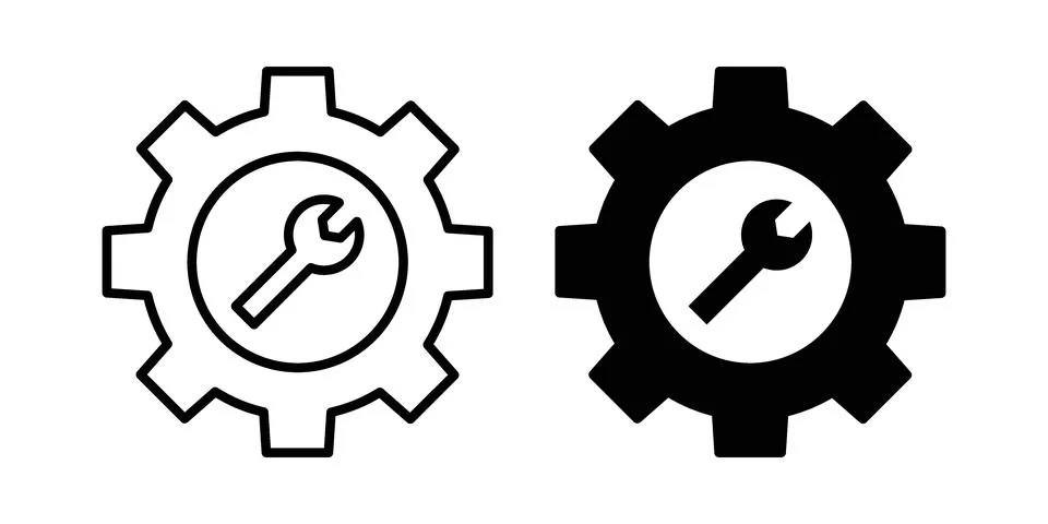 Productivity tools icon set modern line and solid style collection. Stock Illustration