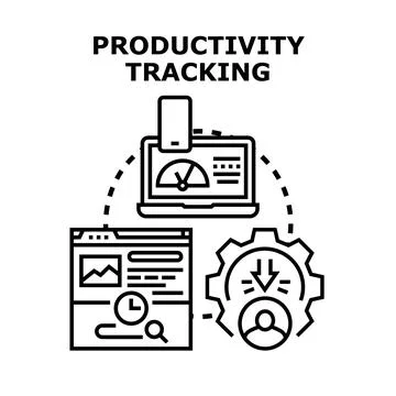 Productivity tracking software optimizing business performance metrics イラスト素材