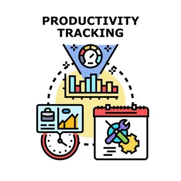 Productivity tracking work progress planning concept Stock Illustration
