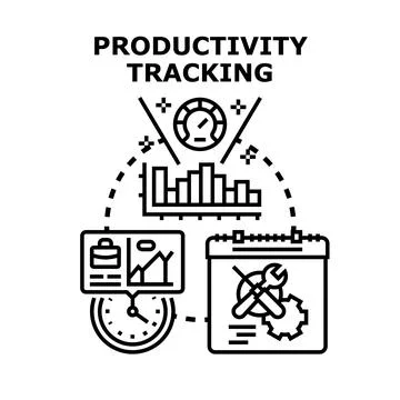 Productivity tracking work progress planning concept Stock Illustration