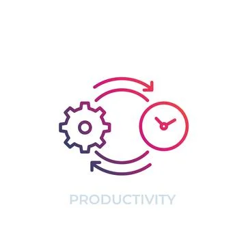 Productivity vector icon, line art 스톡 일러스트