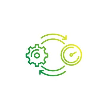 Productivity vector line icon on white イラスト素材