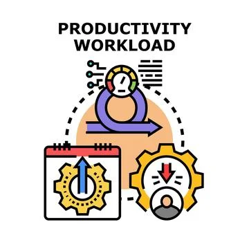 Productivity workload management planning strategy illustration Stock Illustration