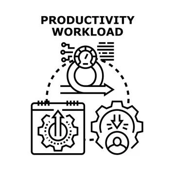 Productivity workload management planning strategy illustration Stock Illustration