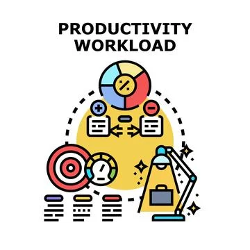 Productivity workload managing and optimizing concept Stock Illustration