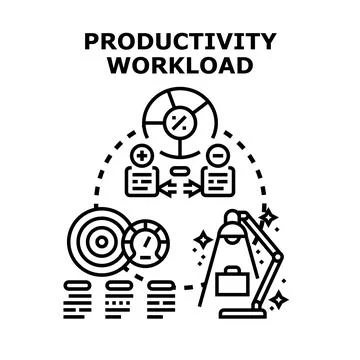 Productivity workload managing and optimizing concept Stock Illustration