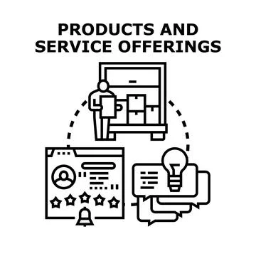 Products and service offerings development concept Stock Illustration