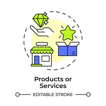Products and services multi color concept icon イラスト素材