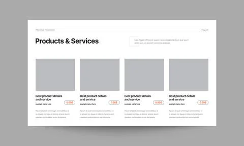 Products and Services Presentation Template Stock Illustration