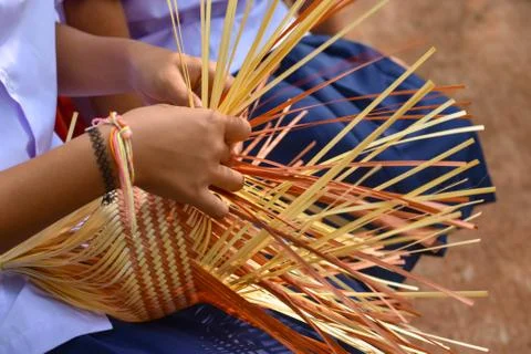 Products from bamboo processing, woven work, handicrafts, local wisdom Foto stock