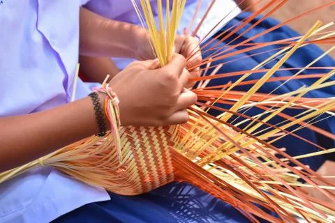 Products from bamboo processing, woven work, handicrafts, local wisdom Foto stock