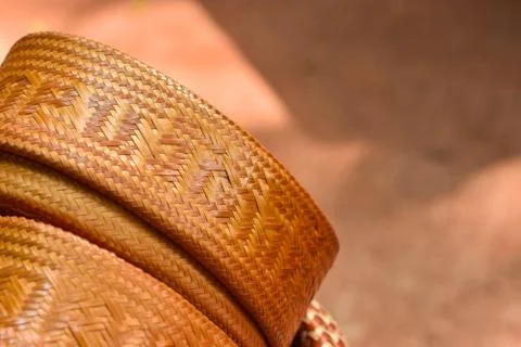 Products from bamboo processing, woven work, handicrafts, local wisdom Foto stock