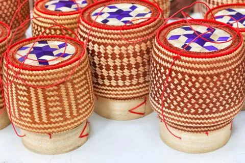 Products from bamboo processing, woven work, handicrafts, local wisdom Foto stock