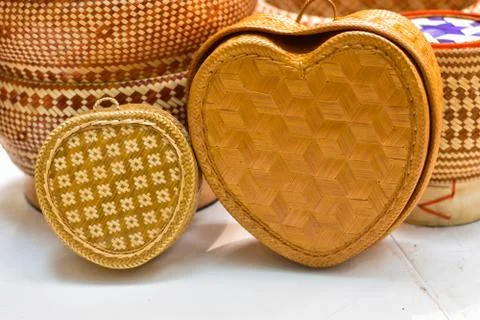 Products from bamboo processing, woven work, handicrafts, local wisdom Foto stock