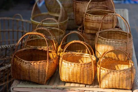 Products from bamboo processing, woven work, handicrafts, local wisdom Foto stock