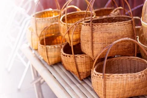 Products from bamboo processing, woven work, handicrafts, local wisdom Foto stock