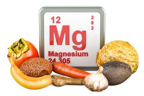 Products containing  Magnesium, 3D rendering Stock Illustration