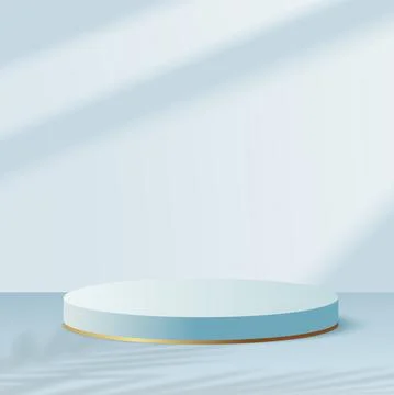 Products display 3d background podium scene with blue shape geometric platfor Stock Illustration