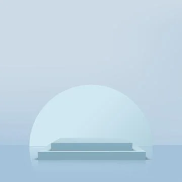 Products display 3d background podium scene with blue shape geometric platfor Stock Illustration