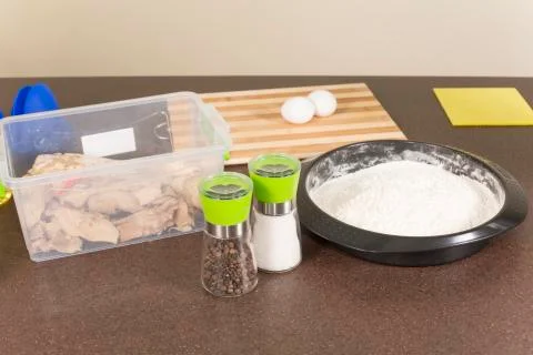 Products on the kitchen table Stock Photos
