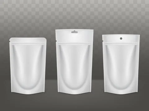 Products polyethylene packaging realistic Illustrazione stock