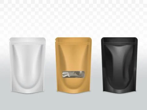 Products polyethylene packaging realistic vector Stockillustratie