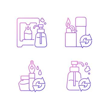 Products refill gradient linear vector icons set 스톡 일러스트