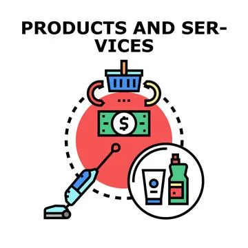 Products services offering and purchasing concept illustration Stock Illustration