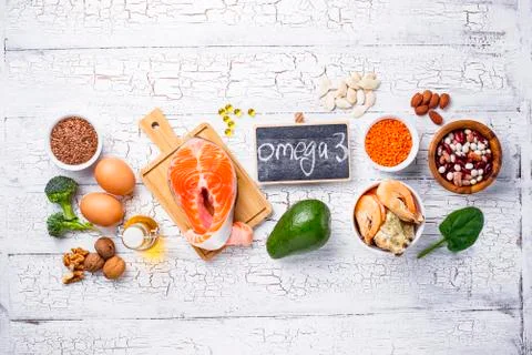 Products sources of Omega-3 acids Stock Photos