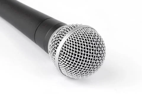 A prof black microphone on white background Stock Photos