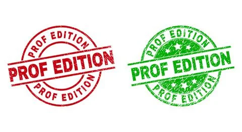 PROF EDITION Round Badges Using Corroded Style Stock Illustration