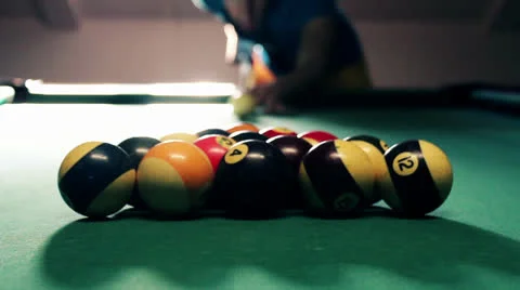 PROFESSINAL PLAYER OF BILLIARD FIRST PITCH Stock Footage 25708170