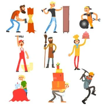 Profession and Occupation Set Stock Illustration