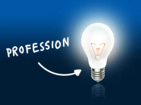 Profession bulb lamp energy light blue Stock Illustration