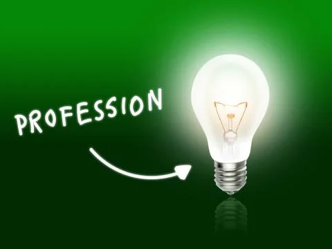Profession bulb lamp energy light green Stock Illustration