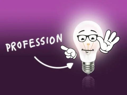 Profession bulb lamp energy light pink Stock Illustration