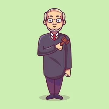 Profession character mascot: Judge. Cartoon style illustration Stock Illustration