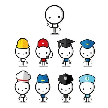 Profession Icon Set Stock Illustration