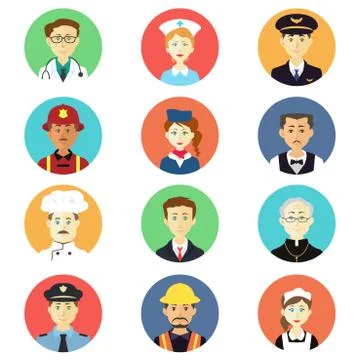 Profession icons Stock Illustration