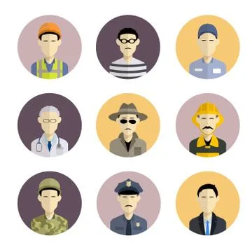 Profession icons Stock Illustration