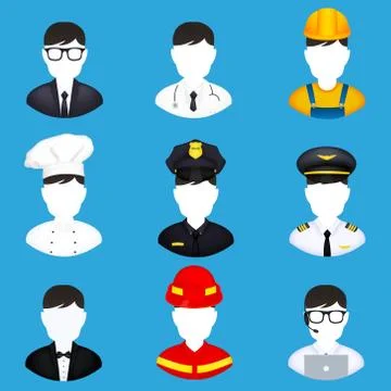 Profession icons set Stock Illustration